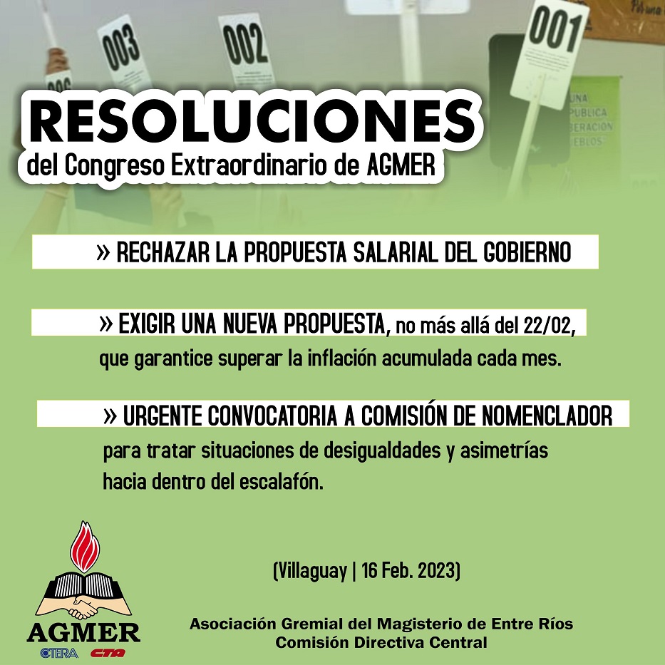 El Congreso extraordinario de Agmer rechazó la propuesta salarial del