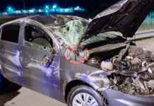 Despiste y vuelco en la Autovía Artigas: El conductor resultó ileso