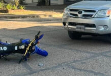 Siniestro vial en zona céntrica de Colón dejó un motociclista con lesiones