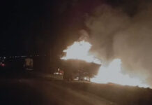 Voraz incendio en la Autovía 12: un camión que venía de Brasil sufrió daños totales en su carga