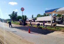 Completan obras de bacheo en los accesos a la ciudad