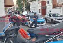 Operativo de motos en bulevar Yrigoyen