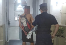 Concordia: Escándalo y detención en pleno centro: un hincha de fútbol exhibió sus partes íntimas ante la policía