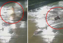 Drama y milagro en el acceso J.J. Bruno: la correntada arrastró a dos motociclistas al arroyo