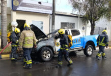 Sería intencional: Investigan incendio de un patrullero en San José