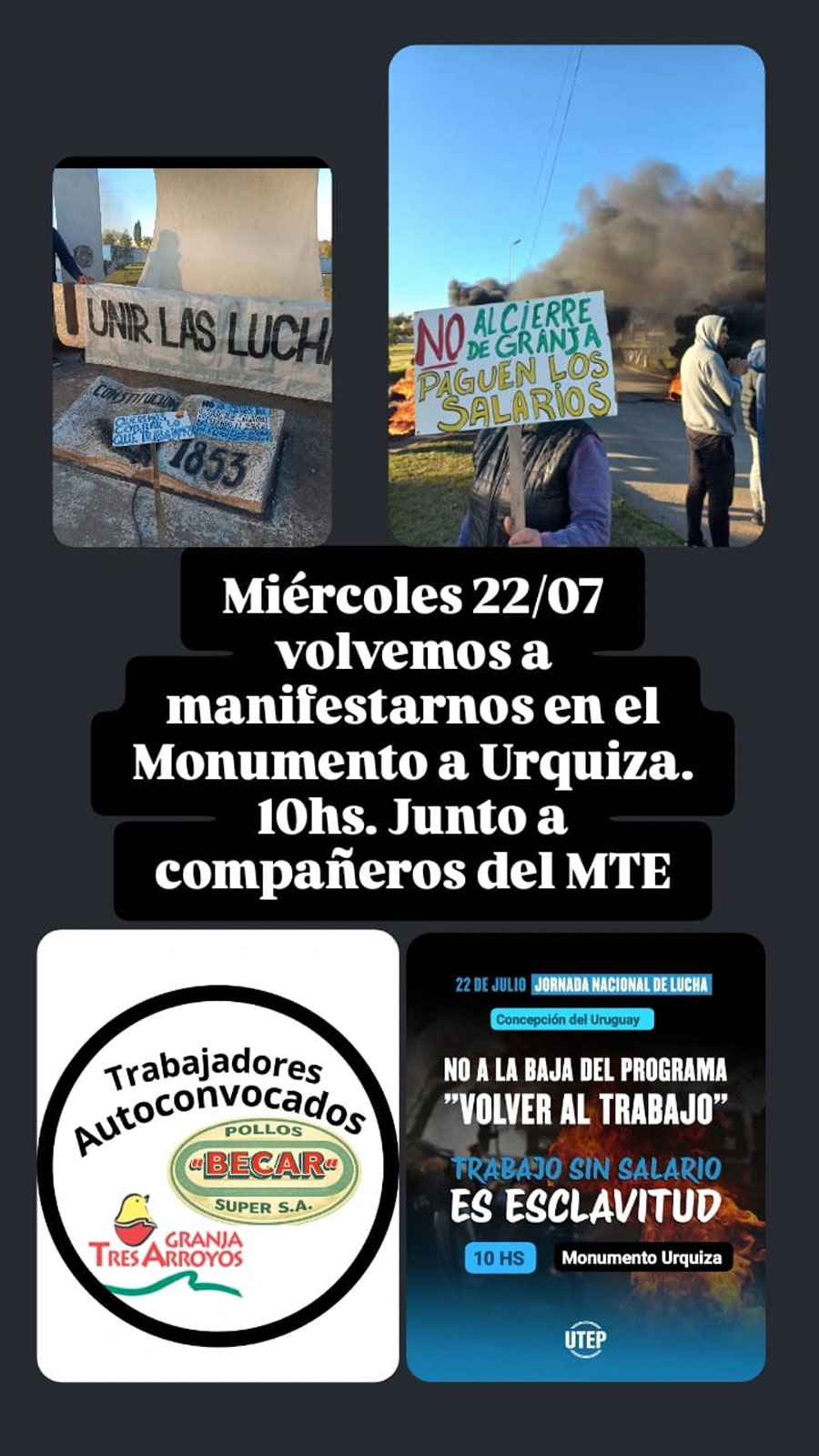 Trabajadores de Tres Arroyos vuelven a manifestarse