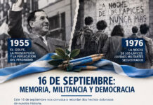 Este 16 de septiembre nos convoca a recordar dos hechos dolorosos de nuestra historia