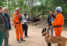 Un bombero entrerriano fue el único juez nacional en una evaluación de rescate cinotécnico en Santiago del Estero